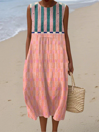 Lily™ Midi-Kleid mit pastellfarbenen Streifen