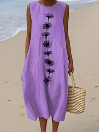 Emma™ Violet Bloom Midi-Kleid