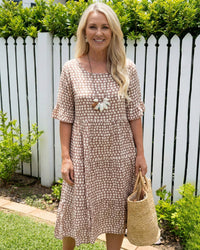 Punkte Midi Kleid