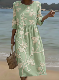 Paige™ | Elegantes Blumen-Midi-Kleid