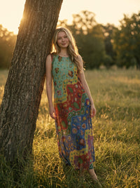 Maren Ärmelloses Maxikleid im Folk Art Meadow