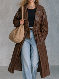 Urban Chic Übergroßer Kunstleder Duster Mantel
