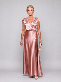 Samouse | Maxikleid mit Wickeloberteil und kurzen Ärmeln