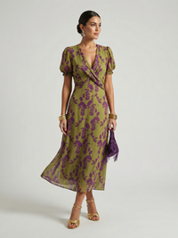 Virel | Entspanntes Blumendesign Midi-Kleid