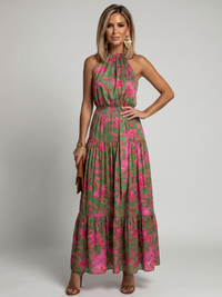 Rowen | Drapiertes Halter-Midi-Kleid
