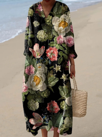 Harper | Boho Maxikleid mit niederländischem Blumenmuster