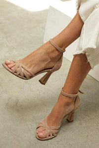 Marona™ | Patchwork-Sandalen mit runder Spitze und schmalem Absatz