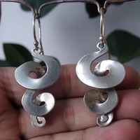 Vintage Silberne Spiral Ohrringe