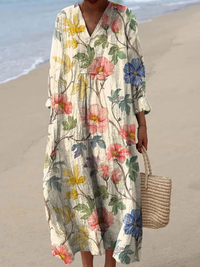 Nora | Maxikleid mit botanischem Druck