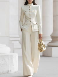 Christina - Elegantes Komplett in Creme mit Goldakzenten