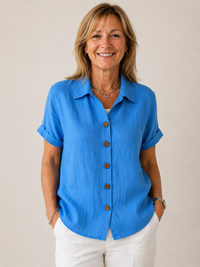 Knopf-Front Bluse