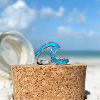 Glänzender Silberring mit Blauem Opal