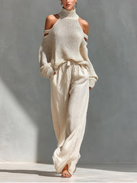 Camilla - Modisches Set aus Strick und Leinen