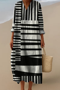 ELARA™ | MAXI-MONOKROMATISCHES KLEID