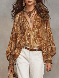 Bohemian Paisley Bluse