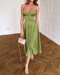 Liora™ | Elegantes Midi- Kleid ohne Träger