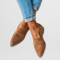 Magdalena | Damen Frühlings Spitz Zulaufende Wildleder Loafer