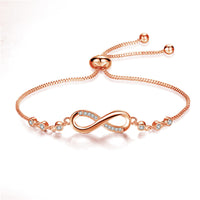 Schicke verstellbare Armbanduhr in Roségold in Form der Unendlichkeit