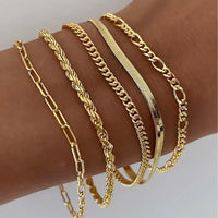 Armbandenset 5 Stücke in Gold