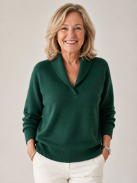 Weicher V-Ausschnitt Pullover