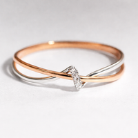 Vintage Geflochtener Ring aus Gold und Silber