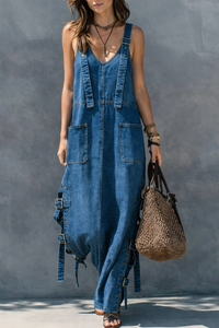 Heather | Denim-Jumpsuit mit elastischem Bund