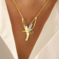 Goldenes Collier mit Feenanhänger