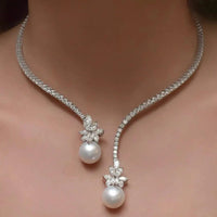 Elegante Kette mit Perlen aus Sterlingsilber