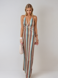 Naama-Lee™ | Maxikleid ohne Rücken mit V-Ausschnitt