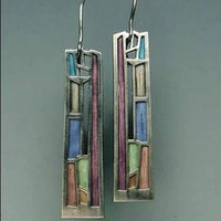 Vintage Silber Ohrringe in Mehrfarben