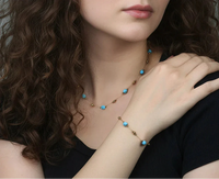 Halskette und Choker-Armband Türkis