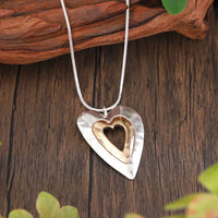Vintage Hart Kette aus Silber und Gold