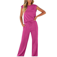 Ärmelloses Athleisure-Top & Weite Hosen Set