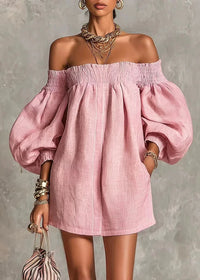 Pastellrosa Boho-Kleid