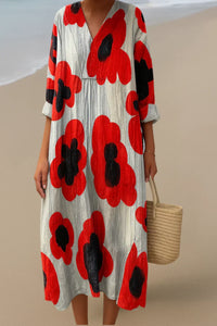 ELARA™ | MAXI-KLEID MIT BLUMENMUSTER