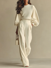 Selena – Komplett im Streifenlook mit weiten Hosen