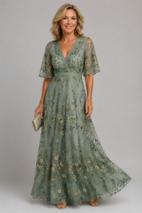 Solenne | Midi-Blumenkleid, Halterneck