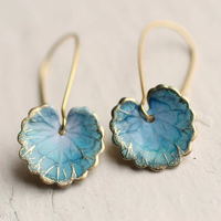 Vintage Blaues Blatt Ohrringe