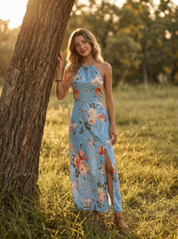 Cosima Halter Maxikleid in Prairie Sky Peony