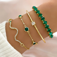 Vintage Armbandenset mit grüner Zirkonia
