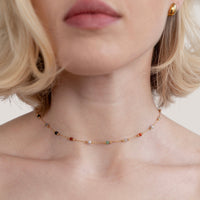 Minimalistische Collier mit Stein