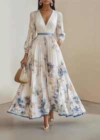 Paz™ | Zeitloses Maxikleid mit Floralplissee