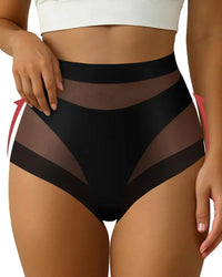 Damen Hohe Taillen Mesh-Panel Elastische Atmungsaktive Nahtlose Unsichtbare Unterwäsche